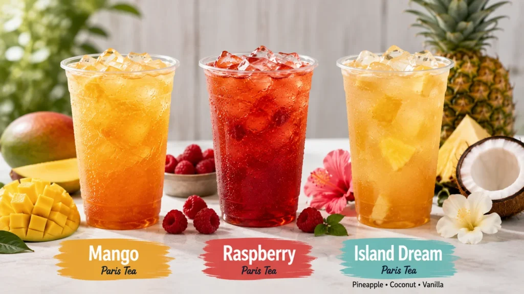Mango Raspberry and Island Dream Paris Tea flavor variations