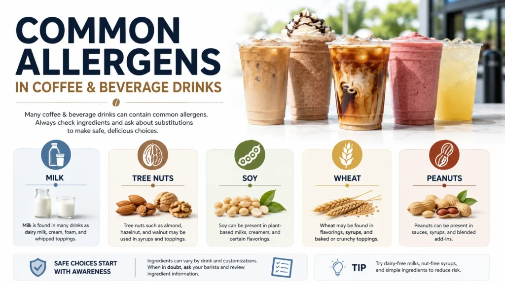 Common allergens in 7 Brew drinks including milk tree nuts soy wheat and peanuts