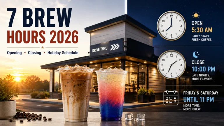 7 Brew hours 2026 opening and closing times guide