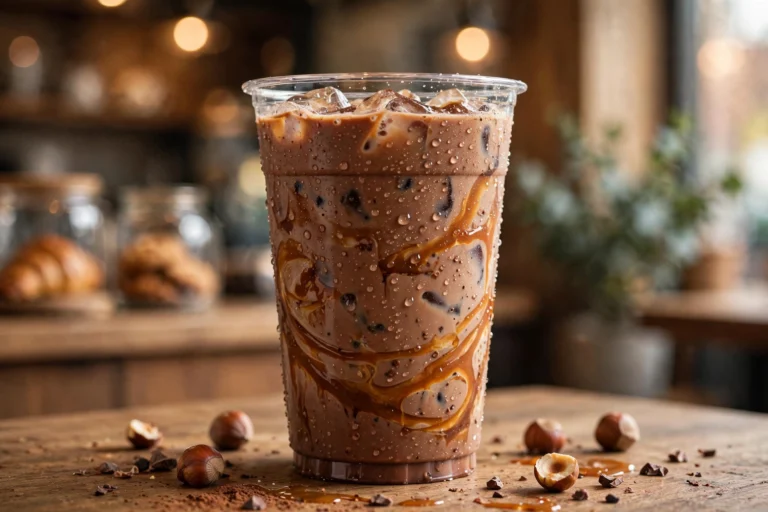Iced 7 Brew Brunette with hazelnut, caramel and mocha